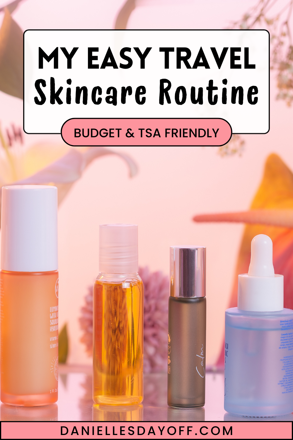 easy travel skincare routine pinterest pin